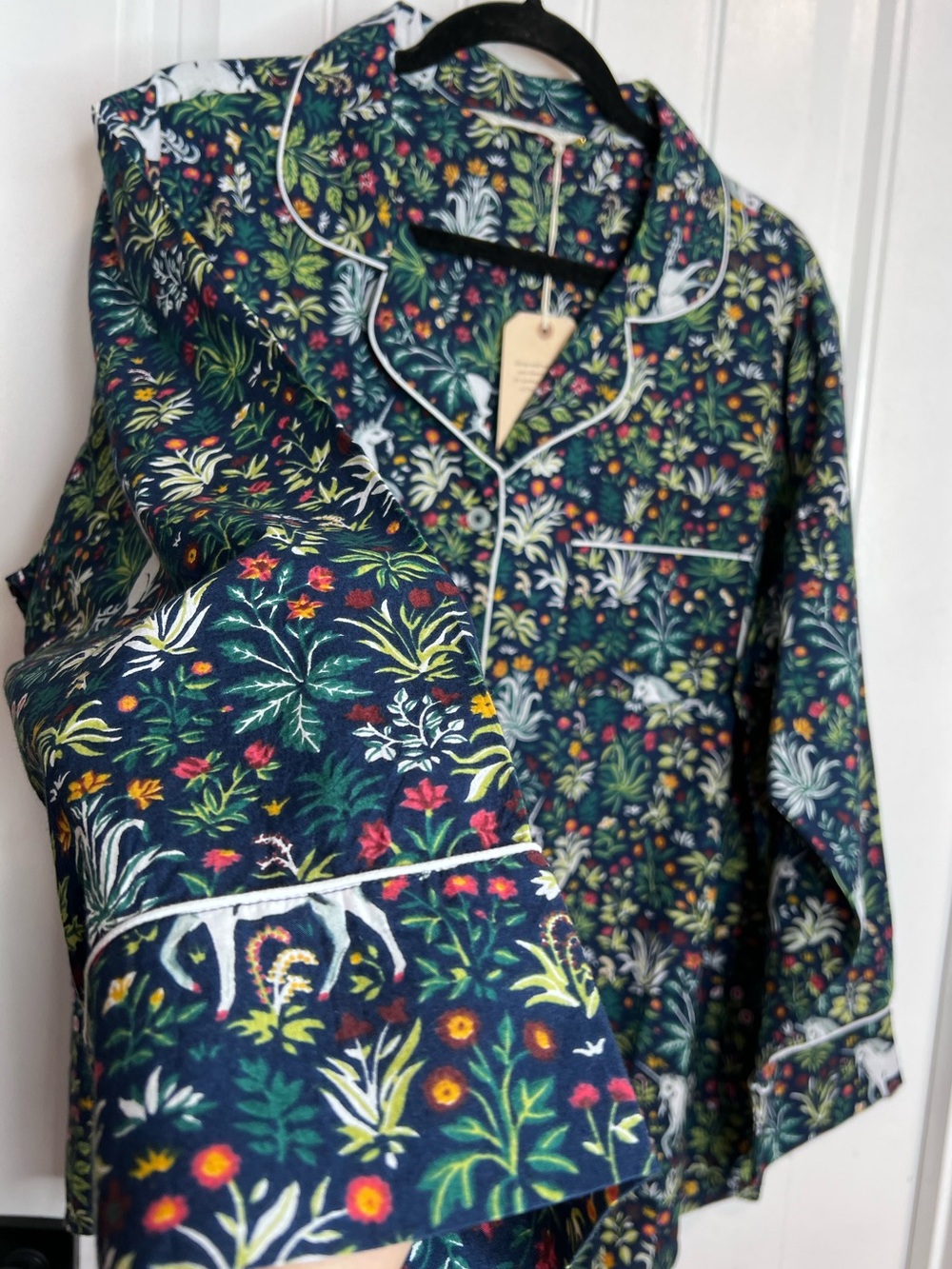 Printfresh Navy Unicorn's Garden Long Sleeve Sleep Shirt. Size 1X. NWT. - Picture 9 of 15